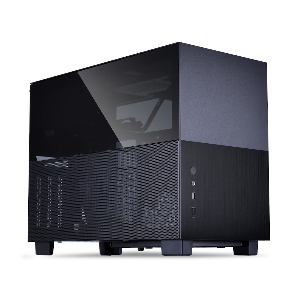 聯力 Q58 Mini-ITX網孔玻璃側透鋁合金機殼(黑色)