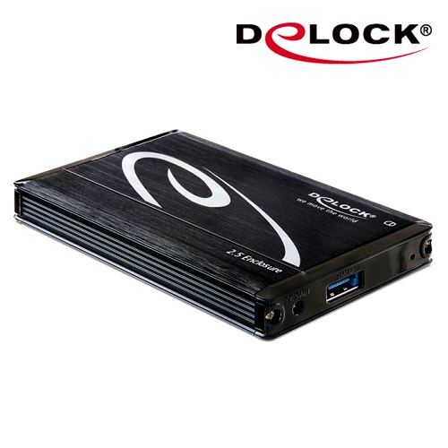 Delock SSD硬碟外接盒 黑9.5mm (