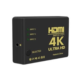 HDMI 4K/2K 3進1出訊號切換器 含搖控+IR紅外線延長線/4K HDMI訊號分享器/ 附贈USB電源線 支援 4K2K @30Hz